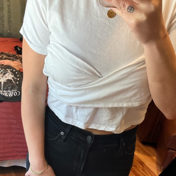 Anthropologie white tie tee - Picture 2 of 4